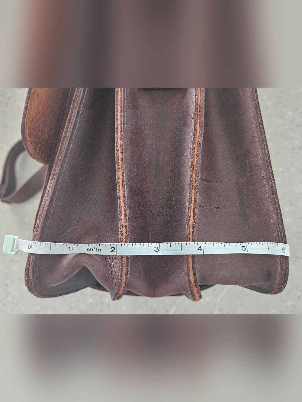 NEW Men's Brown Genuine Leather Messenger Bag Work Briefcase Distressed Style - Picture 8 of 11